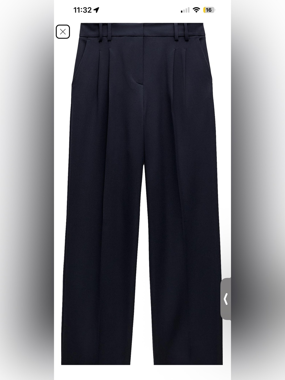 Zara wide leg pants with darts